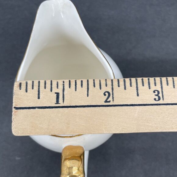 Porcelain Creamer Pink Roses Gold Trim Bone China Japan E Backstamp 4" Vintage - Picture 11 of 11